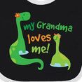 thumbnail image 4 of Inktastic Grandma Loves Me Grandchild Dinosaur Boys Baby Bib, 4 of 4