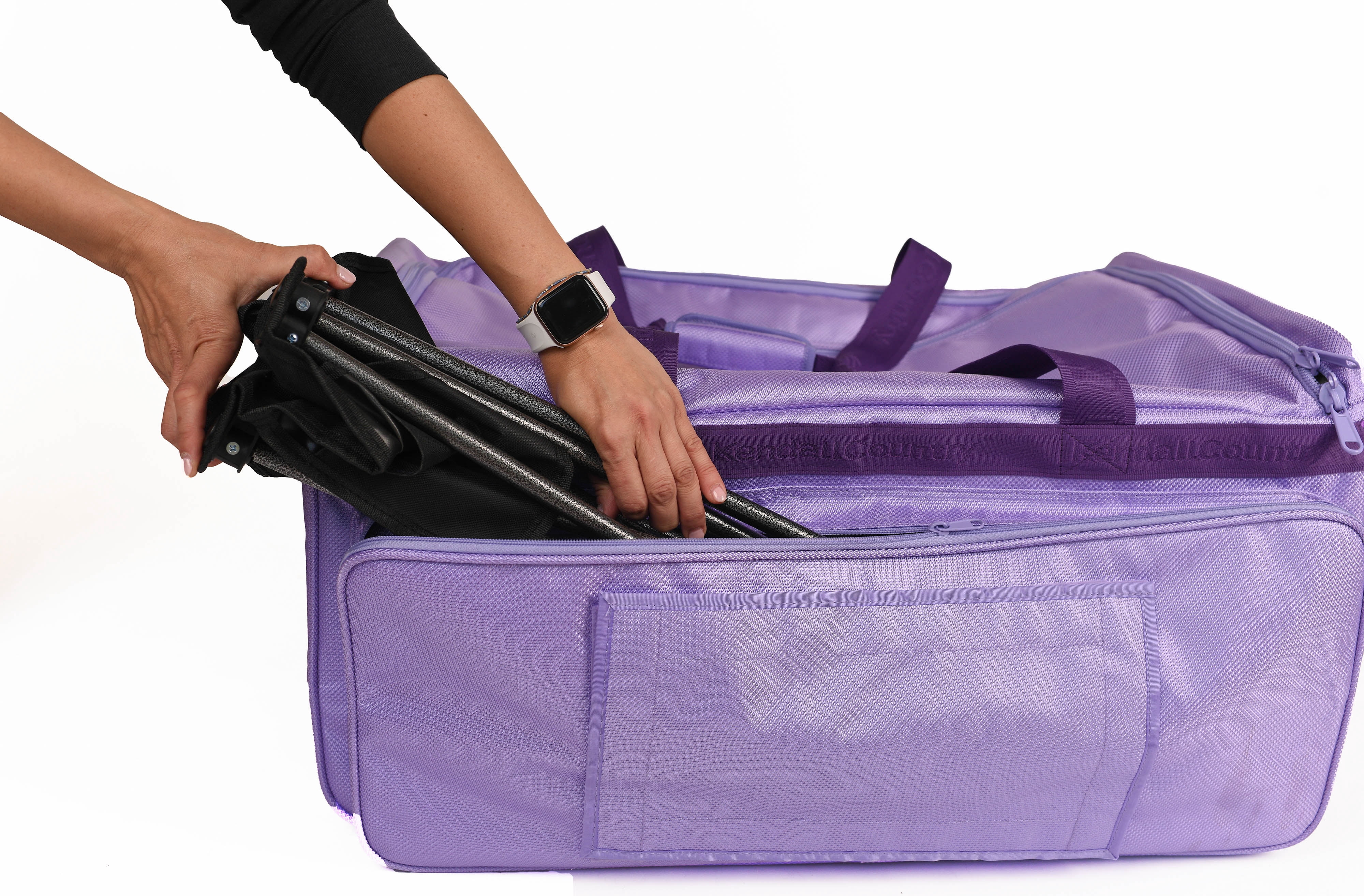 Kendall Country Dance Rolling Duffel with Garment Rack, Lilac, Large, 28-inch