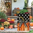 thumbnail image 4 of Fall Pumpkin Garden Flag 12x18 Inch Double Sided for Outside Polka Dot Small Burlap Autumn Holiday Yard Decoration Flag (White-NO.8), 4 of 6