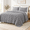Grey-Queen (90''x90''), variant on Blue King (104''x90'') Seersucker Plaid Lightweight Summer Quilt Comforter for Hot Sleepers