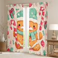thumbnail image 2 of Manfei Xmas Candy Cane Blackout Curtains Set of 2 (52x84 Each),Lovely Gingerbread Man Window Curtains,Pink Brown Curtains and Drapes For Girls,Luxury Bedroom Decor, 2 of 6