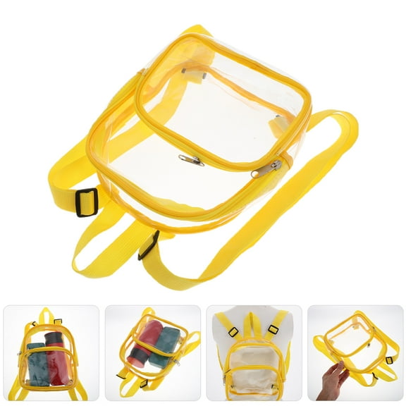 OUNONA Transparent Stadium Backpack with Dual Shoulder Straps, Small Clear Bag for School, Work, Concerts, Festivals, Sports Events