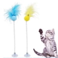 thumbnail image 4 of 2 Pcs Jouet à Plumes pour Chat Ventouse Ressort Cloche Jouet pour Chaton, 4 of 10