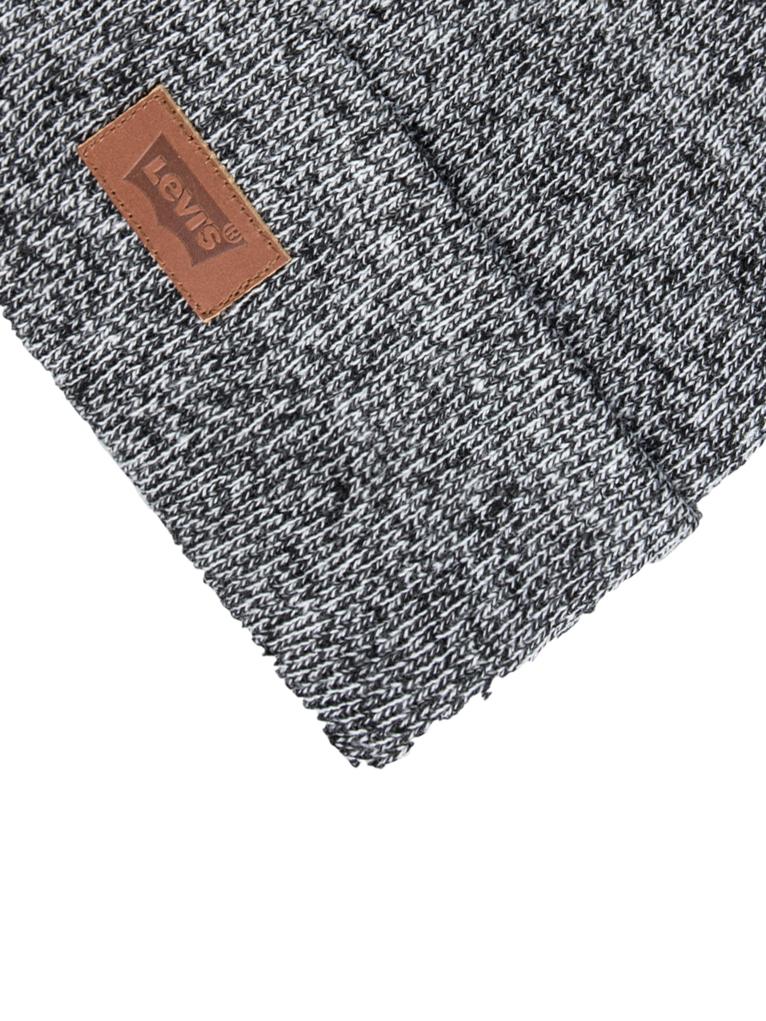 Levi's Men's All Season Leather Logo Patch Beanie Hat