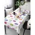 thumbnail image 2 of Colorful Polka Dot Rectangle Tablecloth, Rainbow Polka Dot Watercolor Waterproof & StainResistant Tablecloth, Washable Oil-proof Table Cover for Dining/Party/Wedding/Camping/Buffet 54x108 In, 2 of 9