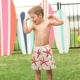 thumbnail image 4 of FORMRS Boys Swim Trunks Quick Dry Mesh Liner Boardshorts Sizes XS-XL, Beige Starfish, 4 of 7