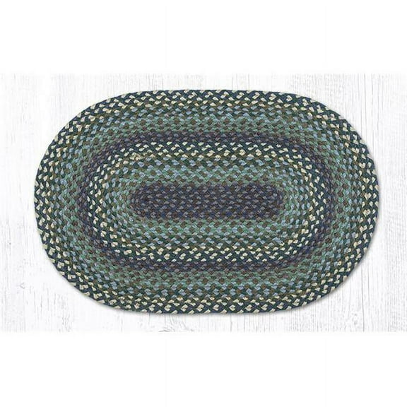 20 x 30 in. Blueberries & Cream Braided Oval Rug