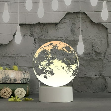 

3D USB Acrylic Night Light LED Table Desk Bedroom Decor Gift Warm White Lamp