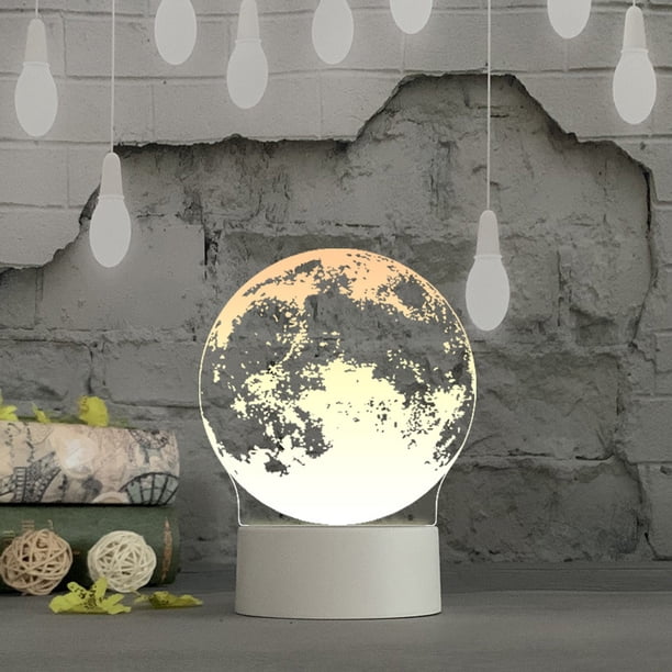 Lámpara de Noche Acrílica USB LED Fiudx para Mesa Escritorio Dormitorio Decoración Regalo Blanca Cálida
