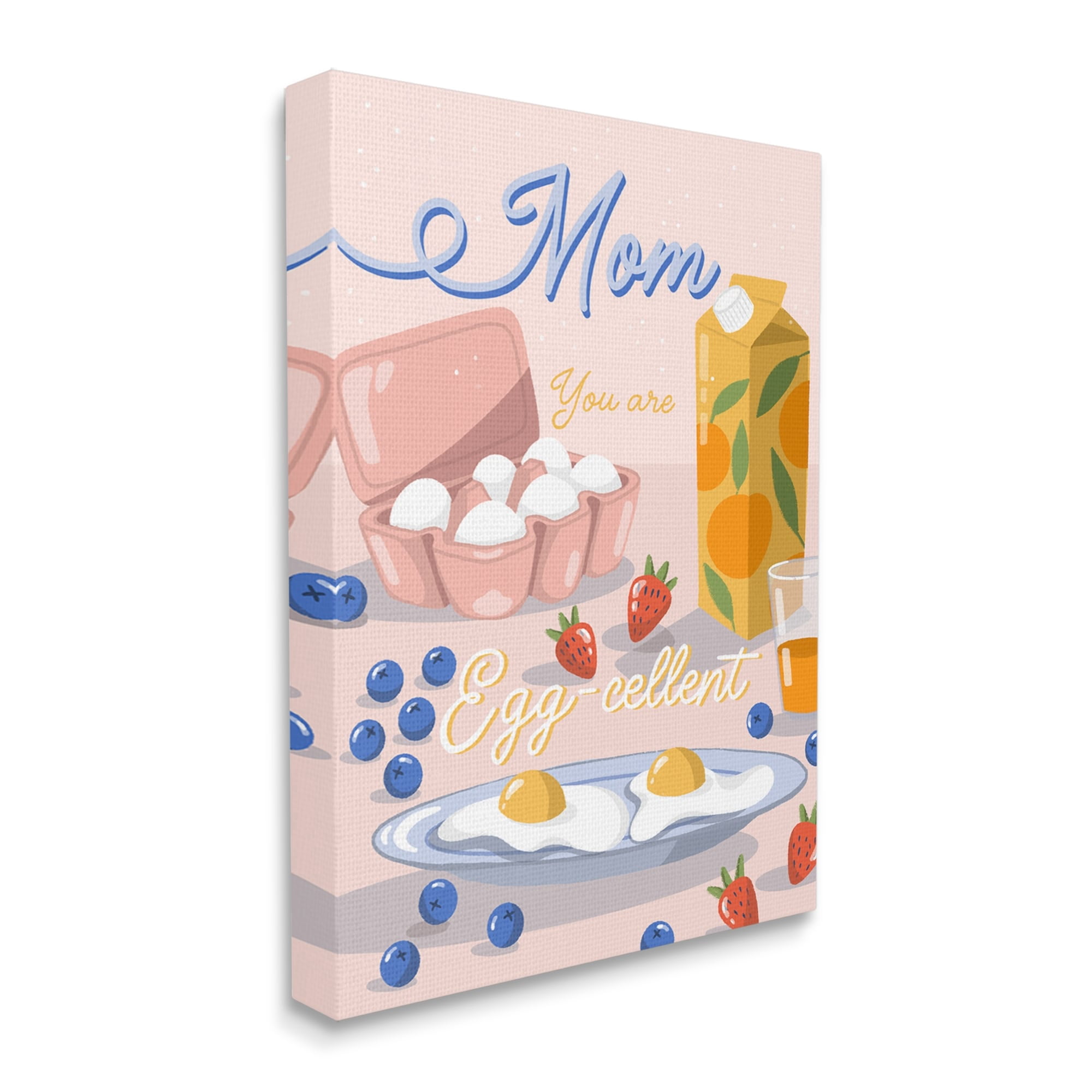 Stupell Industries Mom You Are Egg-cellent Phrase Holiday Painting Gallery Wrapped Canvas Print Wall Art