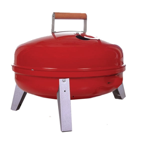Open Box Americana Lock N Go Portable Charcoal Grill w/Locking Hood & Bowl, Red