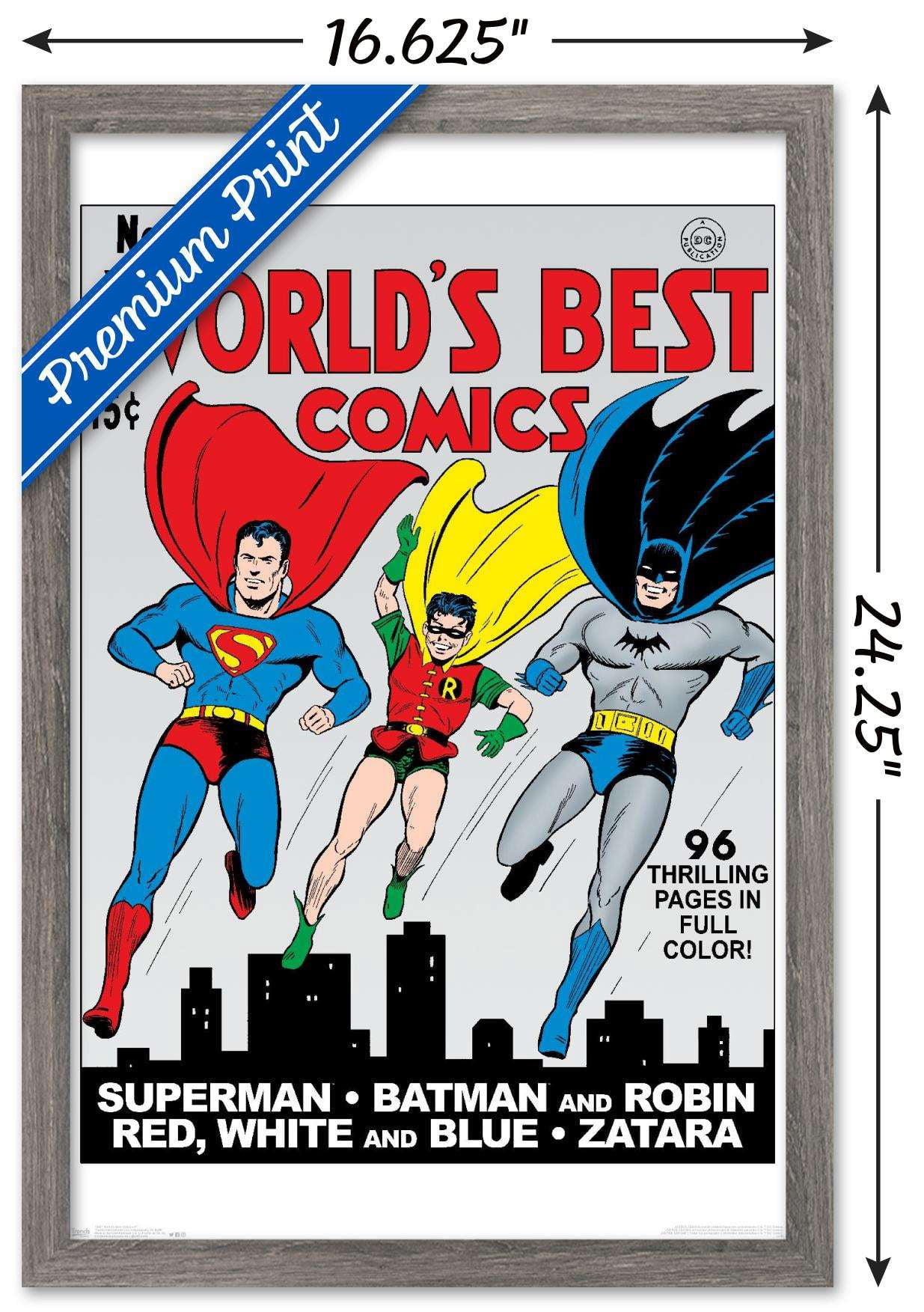 DC Comics - Batman And Robin - Worlds Best Comics - Cover 1 Wall Poster, 14.725" x 22.375", Framed
