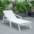 thumbnail image 6 of LeisureMod Marlin Patio Chaise Lounge Chair With Arms Aluminum Frame White, 6 of 12