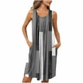 thumbnail image 1 of Jgppe Chemise de Nuit pour Femmes Décontractée Imprimée Sans Manches Col Rond avec Poches Plissée, 1 of 7