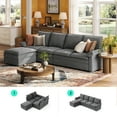thumbnail image 4 of Linsy Home 113" Modular Sectional Couches for Living Room, L-Shaped Sectional Cloud Sofa with Movable Ottoman, Dark Gray, 4 of 9