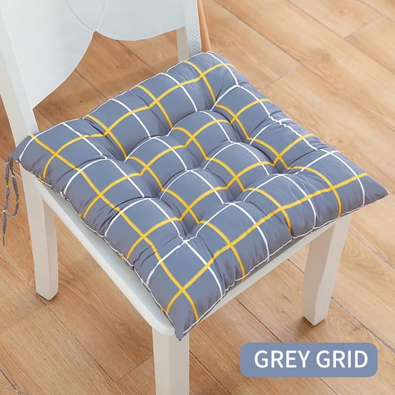 Chair Cushion, Seat Cushion for Garden Chair/Dining Chair/Office Chair with Ties, Soft Square Chair Cushions Pads Chair Mat Indoor Outdoor Living Room Patio(Gray,15.7x15.7in)