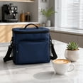thumbnail image 5 of Red Oxford Cloth 10X9X7 Inch, Insulated Lunch Tote, Lunch Bag with Shoulder Strap, Picnic Bag, Cooler Lunch Bag, Leak-Proof Reusable Thermal Tote with Front Pocket, Side Mesh, 5 of 6
