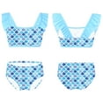 thumbnail image 2 of iiniim Kids Girls 2 Pieces Bikini Swimsuits Ruffled Sleeveless Tank Top with Briefs Set Swimwear 2-16 Blue 10, 2 of 7