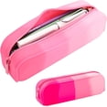 thumbnail image 1 of Colorido estuche impermeable de silicona para lápices, estético, liviano y portátil, para bolígrafos, con estilo, pequeños artículos de oficina para adultos, mujeres y hombres (rosa), 1 of 5