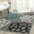 thumbnail image 3 of Newport Collection - Gray, Teal Floral Medallion Modern Area Rug, 3 of 5