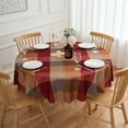 thumbnail image 1 of Round Tablecloth 70 Inches Red Brown Buffalo Plaid Winter Table Cloth - Polyester Checkered Gingham Christmas Table Cover Reusable Water Resistant for Fall Thanksgiving Holiday Party Kitchen Dinning, 1 of 7