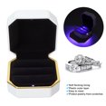 thumbnail image 4 of SHAR Ring Display Box Flocking Inner Elegant Jewelry Protective Storage Gift Box with Light for Engagement WeddingWhite, 4 of 7