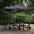 thumbnail image 2 of Northlight 10ft Offset Outdoor Patio Umbrella with Hand Crank, Purple, 2 of 5
