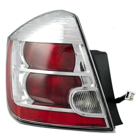 Chrome Tail Light Trim - Drivers Taillight Tail Lamp with Chrome Trim Replacement for Nissan 26555-ZT50A