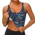 thumbnail image 3 of Uemuo Leaves Snowflakes Pattern Women's Sports Bra - High Impact Support, Breathable, and Comfortable Athletic Bra for Running, Yoga, and Workouts, 3 of 9