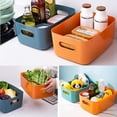 thumbnail image 4 of Casewin 4 Pack Plastic Storage Boxes | Green Storage Baskets with Handles | Stackable Cupboard Organiser | Kitchen Cupboard Storage for Bathroom, Bedroom, Office, School and Home, 4 of 8