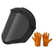 thumbnail image 2 of Máscara protectora facial, visera facial, equipo de trabajo multifuncional, equipo de protección para el trabajo, tala de árboles, desbroce con guantes. Gris, 2 of 9