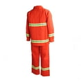 thumbnail image 1 of Combinaison FR Résistante aux Flammes, Combinaison FR en Coton Haute Visibilité Résistante au Feu avec Fermeture Éclair, Combinaison Rayée Réfléchissante Légère Anti-Thermique Uniforme Type 97, 1 of 7