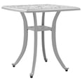 thumbnail image 1 of Mesa de patio VidaXL de aluminio fundido blanco de 53 x 53 cm con orificio para sombrilla, 1 of 9