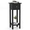 thumbnail image 1 of Gymax Solid Wood Side Table Rectangular Sofa Side Table w/ Acacia Wood Top Telephone Table Black, 1 of 9
