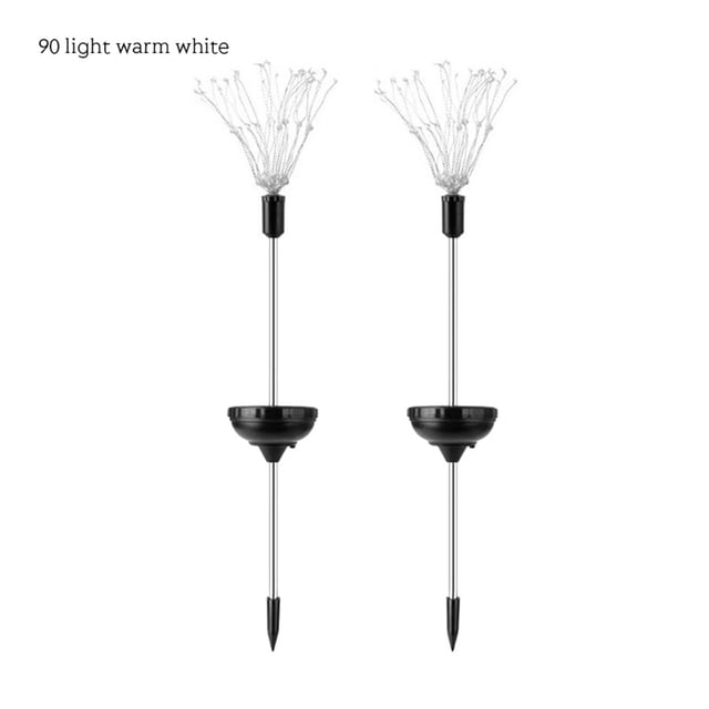 Naiovety 2 uds., lámpara de fuegos artificiales de diente de león con globo de hierba para exteriores con energía Solar, 90/120/150 LED para lámpara Iluminación y accesorios 90LED blanco cálido Naiovety HA005492-01