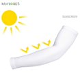 thumbnail image 2 of BadPiggies 2 Pairs UV Protection Cooling Arm Sleeves, UPF 50+ Men & Women Long Sun Sleeves for Cycling, Driving, Running, Basketball, Football & Outdoor Activities (White), 2 of 8