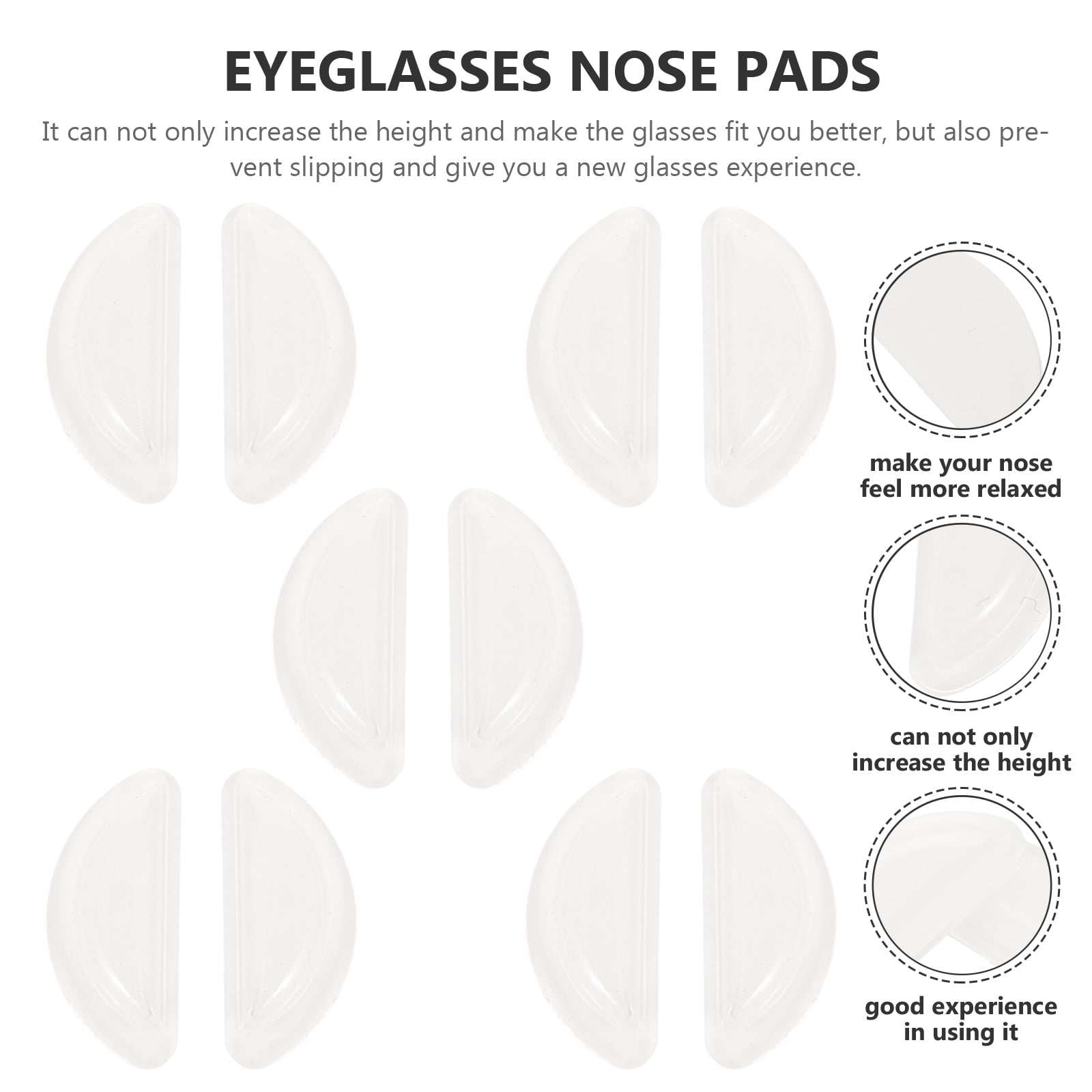 Pairs of Silicone Nose Pads DIY Eyeglass Nose Pads Anti-skid