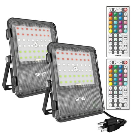 2 Pack RGB Flood Light 8800LM LED Outdoor Light 80W Celebrate Party Color Change