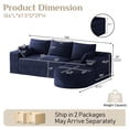 thumbnail image 2 of Wiilayok Corduroy Modular Cloud Couch,108" L Shaped Sectional Sofa Couches with Ottoman,Deep Seater,Comfy Blue Sofa for Living Room Bedroom,No Assembly, 2 of 9
