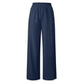thumbnail image 5 of Side Button Wide Leg Pants for Women Cotton Linen Blend Elastic Waist Pockets Casual Trousers 2026 Trendy Fashion Wear for Daily and Casual Outings, 5 of 6