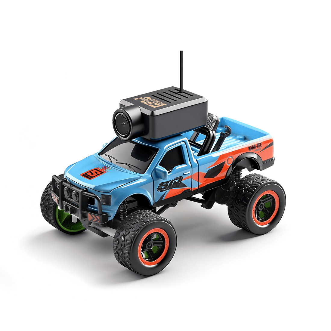 1/64 Scale FPV RC Truck, 2.4GHz Full-Proportional Mini Crawler with WiFi Camera & APP Control, 3 Speeds, Indoor Racing RC Car for Adults, Blue