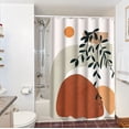 thumbnail image 2 of Bathroom Shower Curtain Abstract Flower Pattern Polyester Cloth Door Curtain for Bathroom Partition, 2 of 6