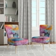 thumbnail image 2 of Designart "composition Explorations I" Purple Abstract Upholstered Accent Chair - Modern Arm Chair For Living Room, 2 of 7