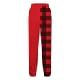 thumbnail image 4 of Puntoco Leggings Con Cordón Estampados A Cuadros No Posicionados A La Moda Para Mujer, Pantalones Deportivos, Rojo, Xxl, 4 of 5