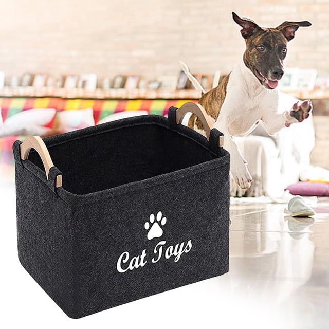 Organizador de Juguetes para perros Yinane Contenedor de cesta de almacenamiento Gris oscuro