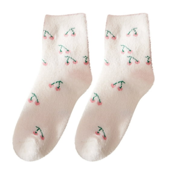Compression Socks for Women Thick‑fleece Thermal Mid‑tube Socks Pilates Socks Multicolor