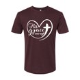 thumbnail image 2 of Wild Bobby His Grace Is Enough Heart Inspirational/Christian Men Premium Tri Blend Tee, Cardinal, Small, 2 of 5