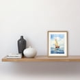 thumbnail image 2 of Orange Sailing Boat Watercolour Painting Bathroom Artwork Sail at Sea Seascape Artwork Framed Wall Art Print 9X7 Inch, 2 of 5
