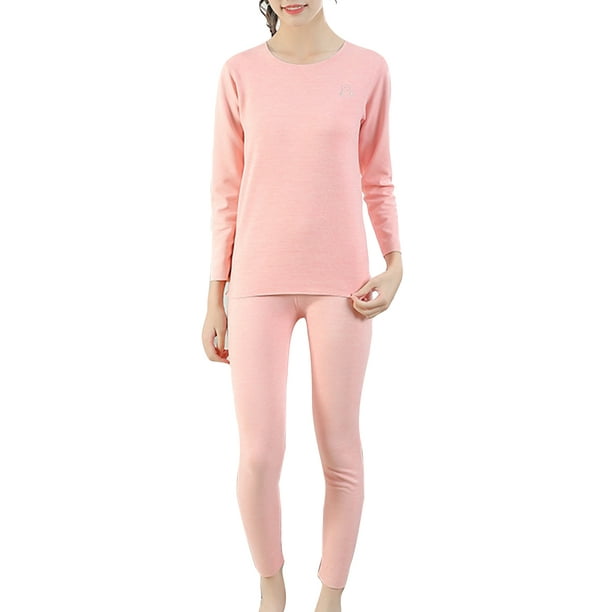 Bellella Sous-vêtements Thermiques Doux pour Filles Ensemble de Leggings de  Fête de Nuit de Couleur Unie Sans Couture Rose 165cm 