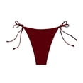 thumbnail image 4 of Bikini Shorts For Women Bikini Full Coverage Wine Mid Rise Bikini Bottom Womens Swimsuits, 4 of 5